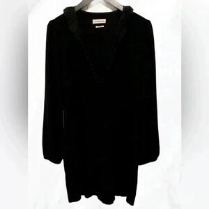 Isabelle Marant black long sleeve silk blend lightweight etoile  midi dress 42